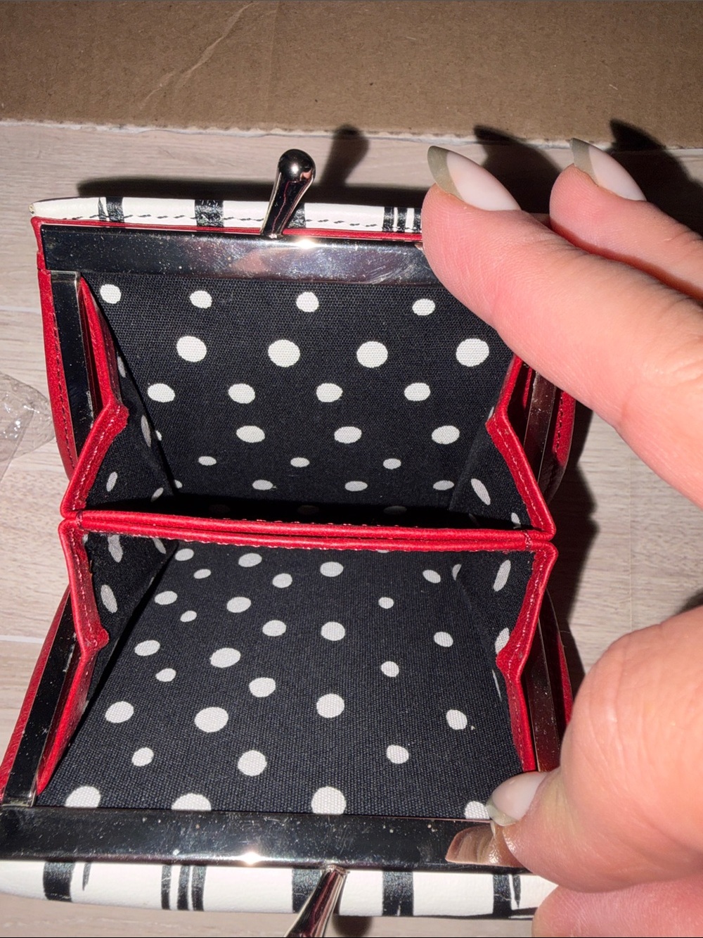 Brighton White & Black Plaid Coin Purse with Red Heart - Picture 10 of 11